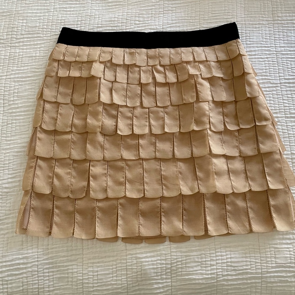 Beige Frilly Mini Skirt from JCrew Collection